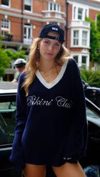 "Finders Keepers" Navy Knitted Cotton Jumper