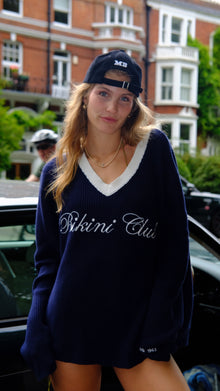 "Finders Keepers" Navy Knitted Cotton Jumper