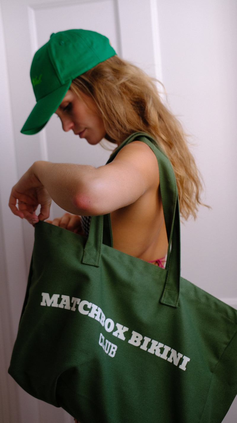 'Life's A Beach' Tote Bag Dark Green