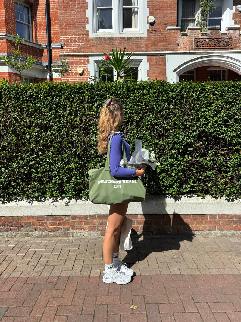 'Life's A Beach' Tote Bag Dark Green