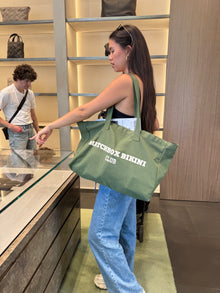 'Life's A Beach' Tote Bag Dark Green