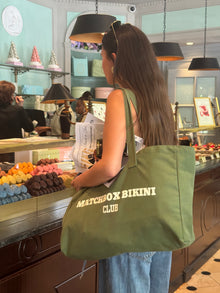 'Life's A Beach' Tote Bag Dark Green