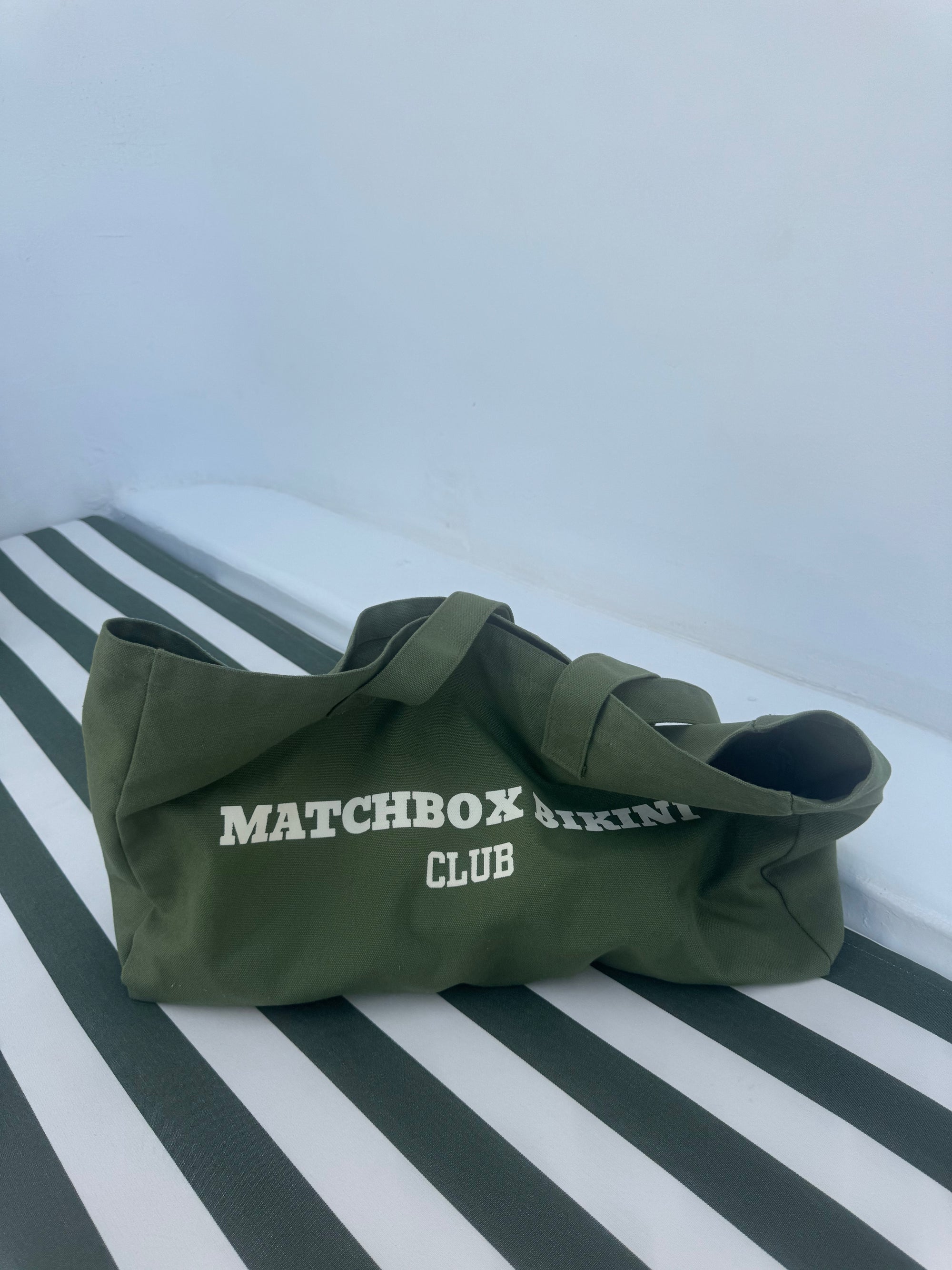 'Life's A Beach' Tote Bag Dark Green