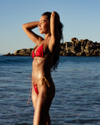"Jazz Club" Shimmer Micro String Ruffled Bikini